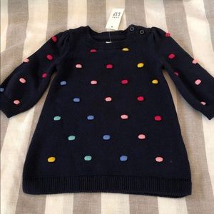 Baby Gap baby girl navy knit bubble dress NEW